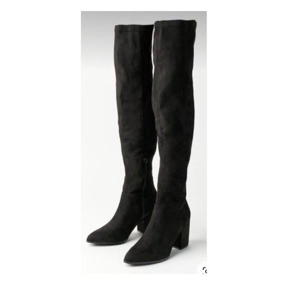 Steve Madden Jacey over-the-Knee Black Microsuede Boots Women's Size 7.5 - Picture 10 of 11